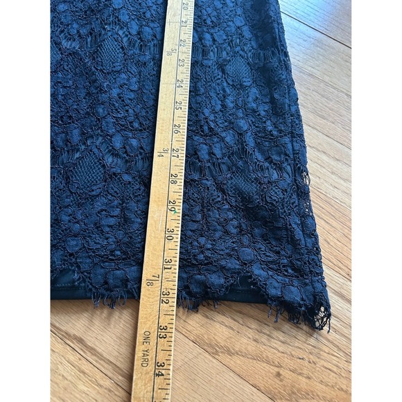 Betsey Johnson Black Lace Dress Tie Neck Mock High Collar Short Sleeve - Picture 7 of 7